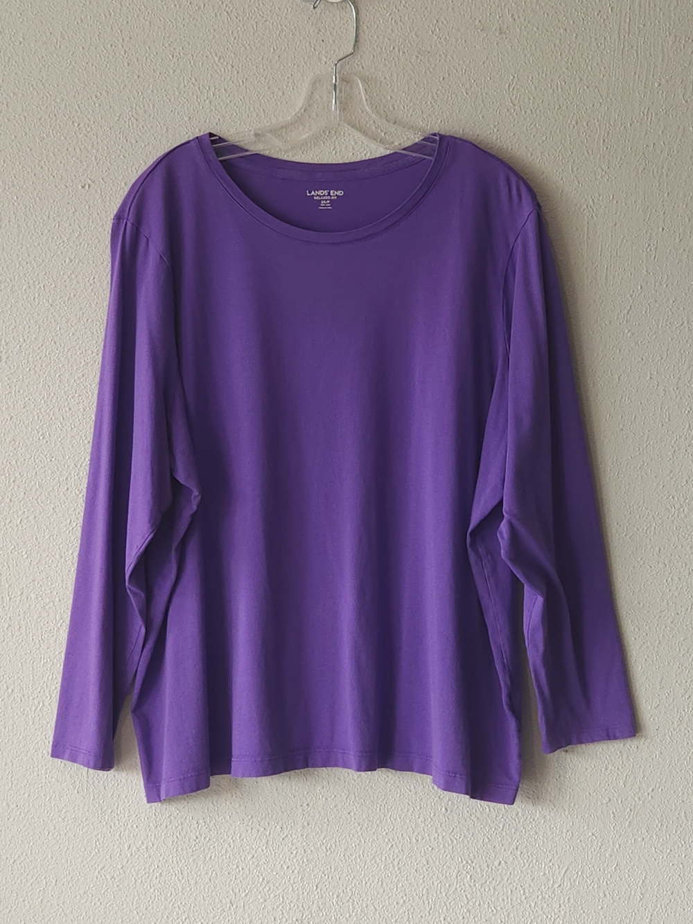 Lands' End Long Sleeve Crewneck Top - Purple PETITE PLUS SIZE 2X/P